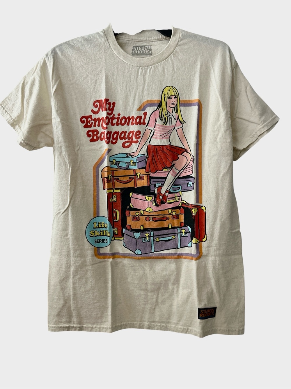 STEVEN RHODES Life Skills Series “My Emotional Baggage” Graphic Tee Medium